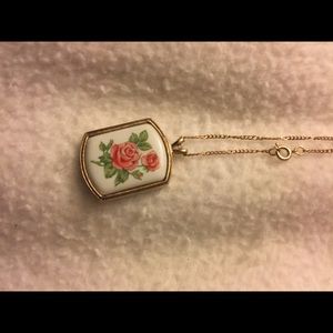 Vintage rose inspired pendant.